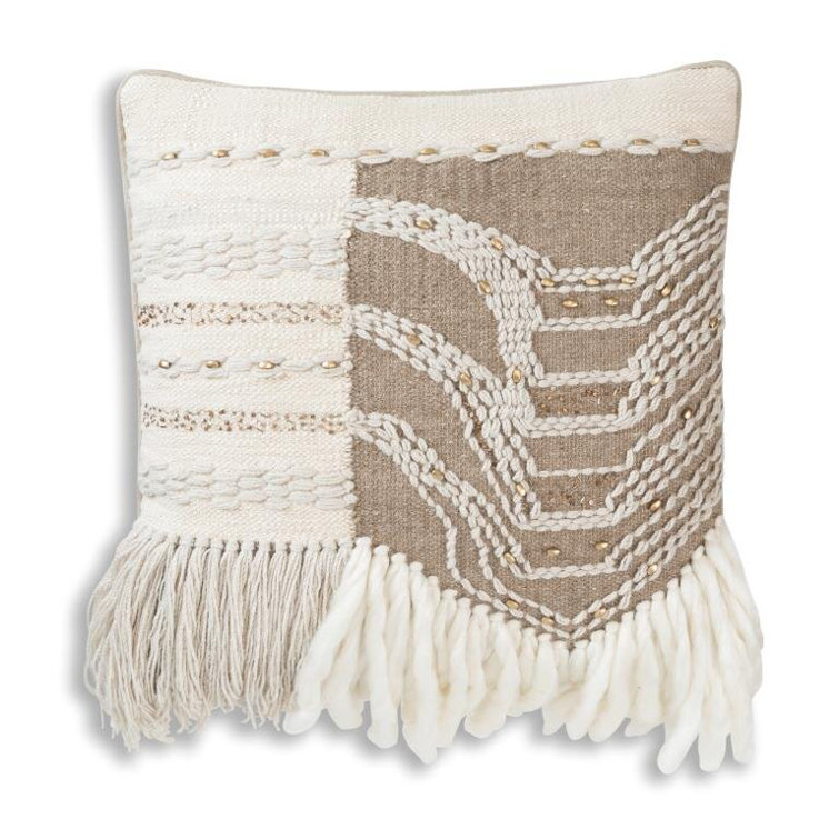 MarieBurgosDesign Koa Beaded Wool Throw Pillow Wayfair